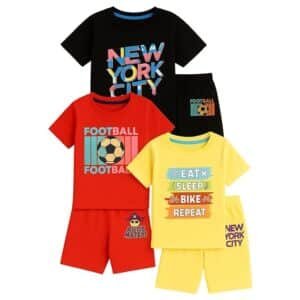 EIO Boys Cotton Printed T-Shirt & Shorts Set