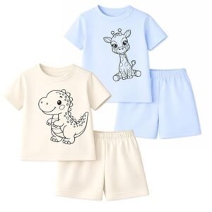 EIO Baby Boys Printed Half Sleeve T-Shirt & Shorts Set – Kids Clothing Combo